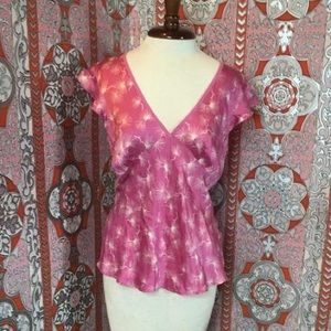 Silk dandelion print blouse